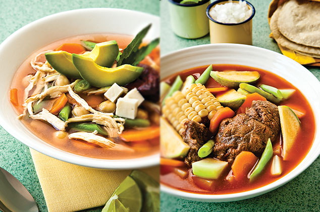 Caldo Tlalpeño % Mole de olla
