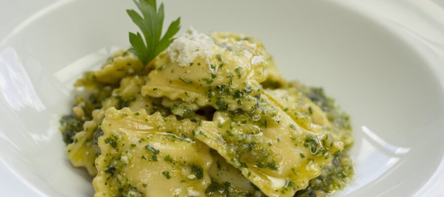 ravioles al pesto