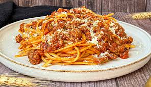 Pasta a la boloñesa con queso