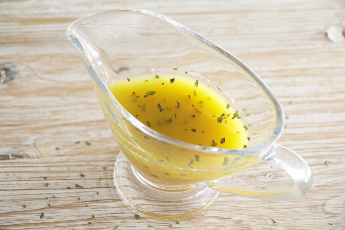 Vinagreta de mostaza con piel